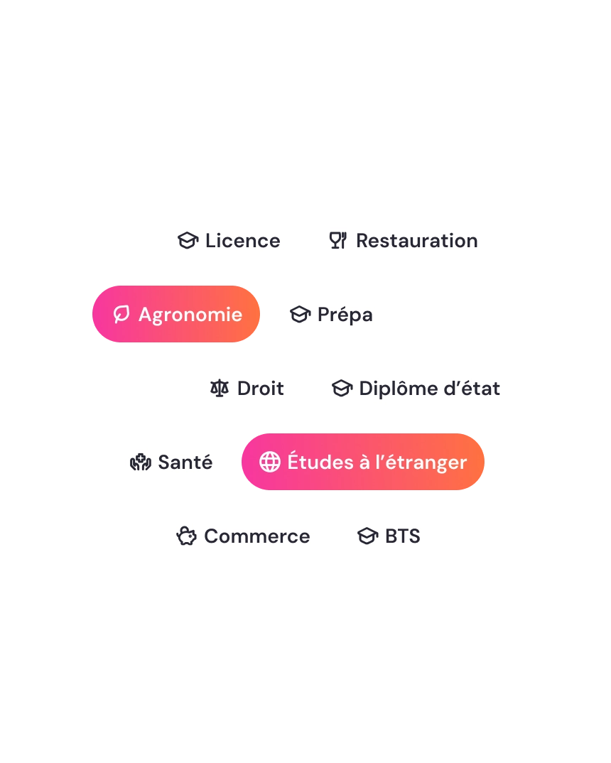 Identifie les études qui te correspondent